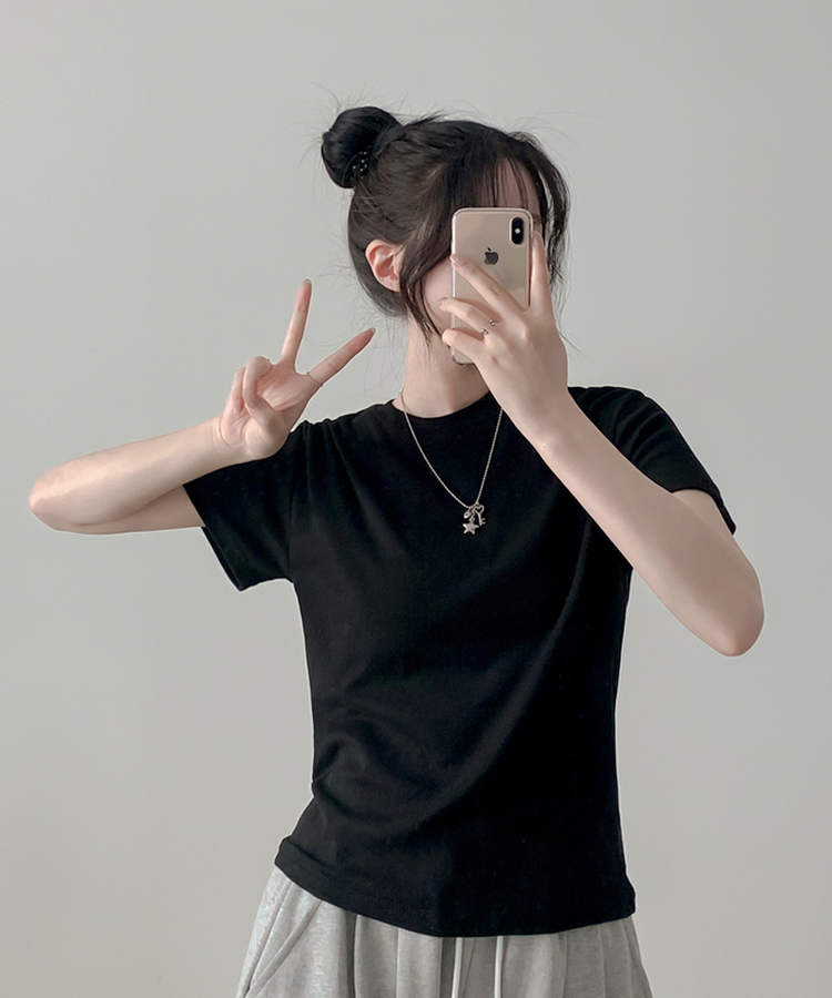 ベーシック半袖Tシャツ(6color) BLACK