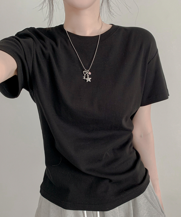 ベーシック半袖Tシャツ(6color) BLACK