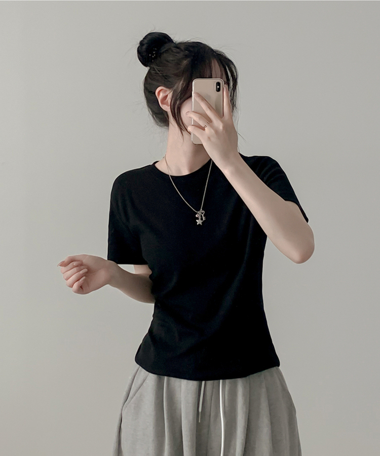 ベーシック半袖Tシャツ(6color) BLACK