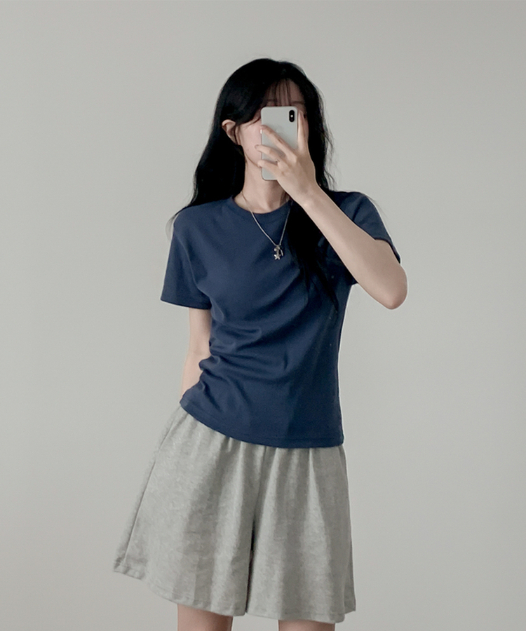 ベーシック半袖Tシャツ(6color) NAVY