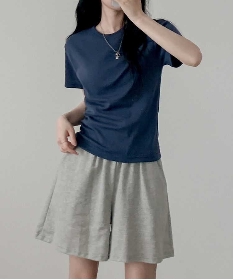 ベーシック半袖Tシャツ(6color) NAVY