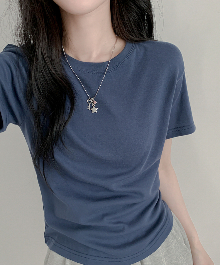 ベーシック半袖Tシャツ(6color) NAVY