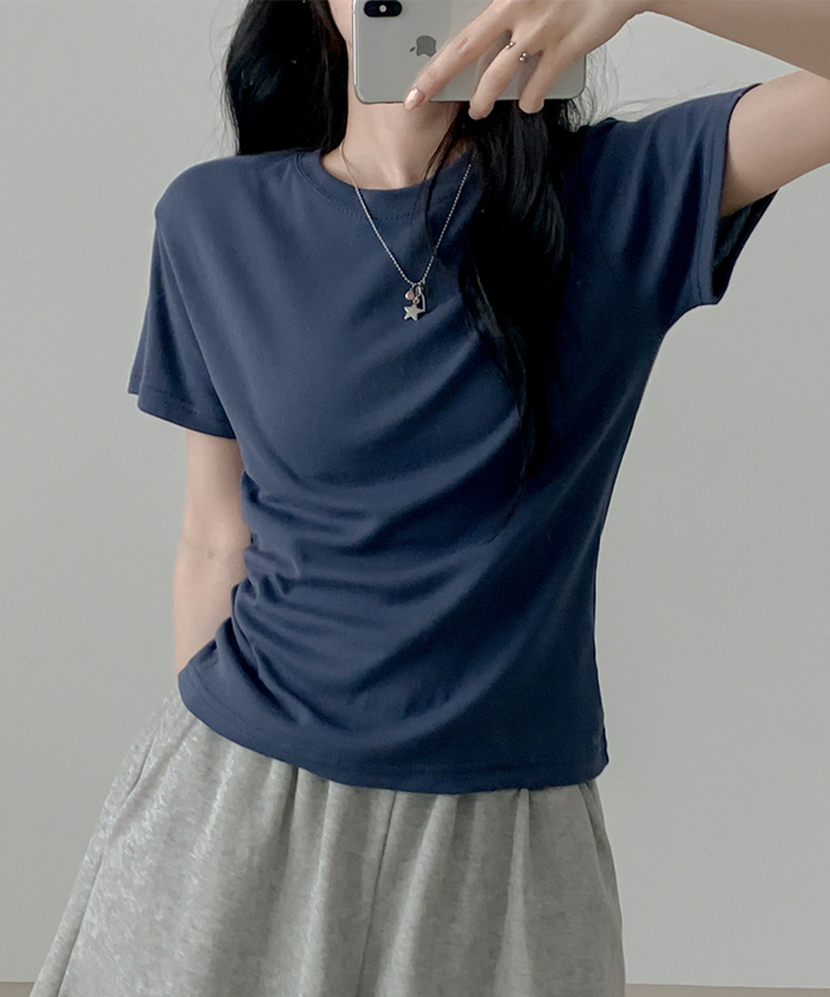 ベーシック半袖Tシャツ(6color) NAVY