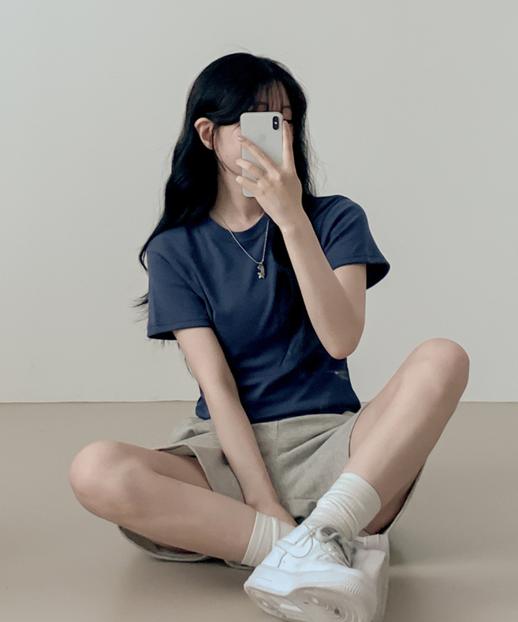 ベーシック半袖Tシャツ(6color) NAVY