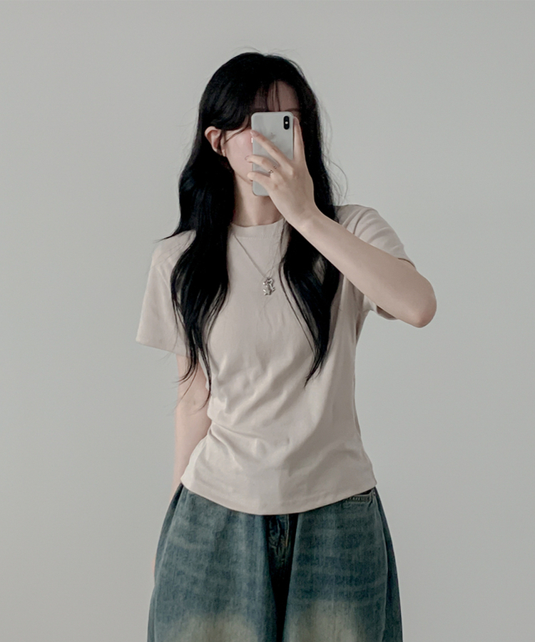 ベーシック半袖Tシャツ(6color) BEIGE