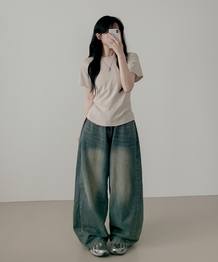 ベーシック半袖Tシャツ(6color) BEIGE