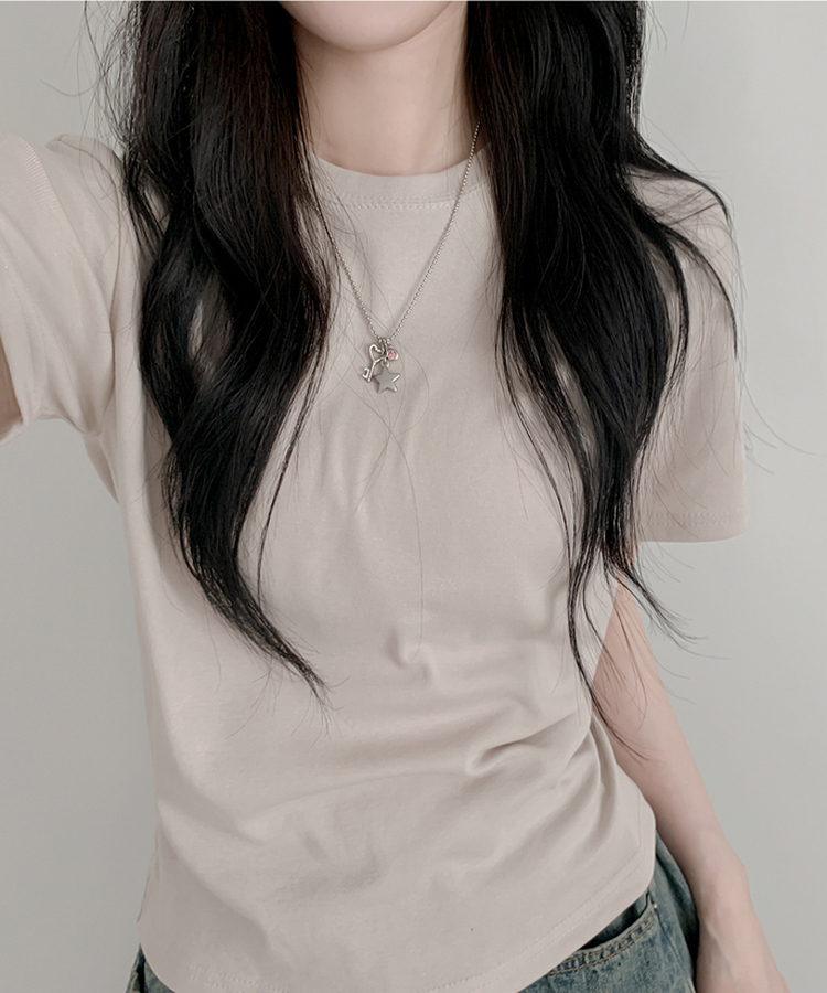 ベーシック半袖Tシャツ(6color) BEIGE