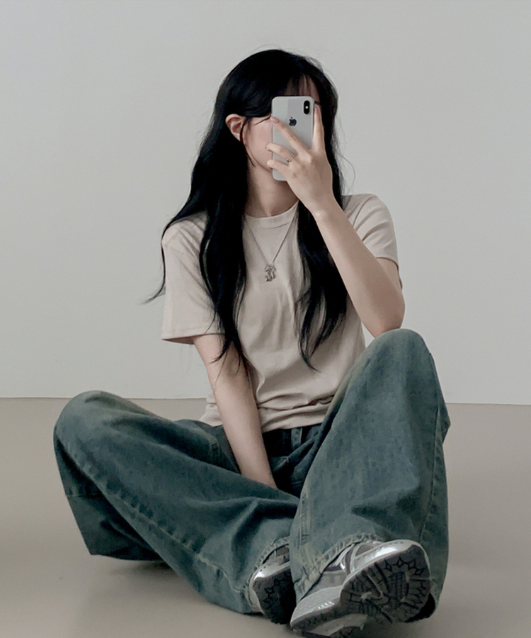 ベーシック半袖Tシャツ(6color) BEIGE