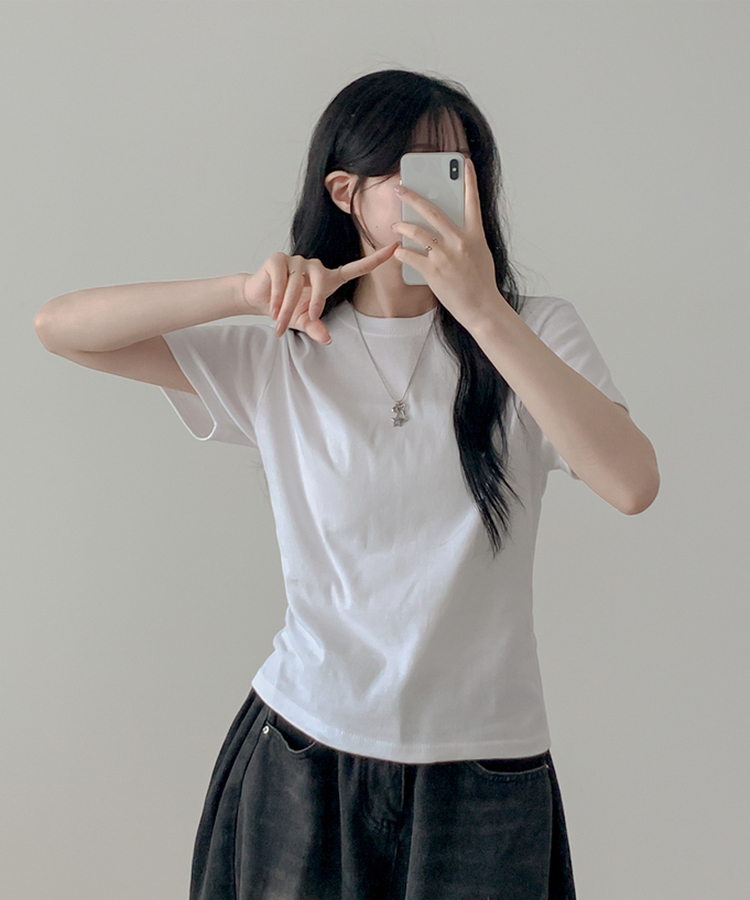 ベーシック半袖Tシャツ(6color) WHITE