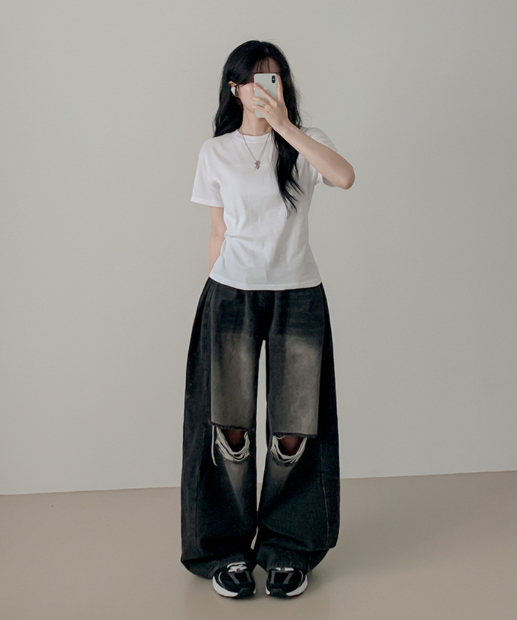 ベーシック半袖Tシャツ(6color) WHITE