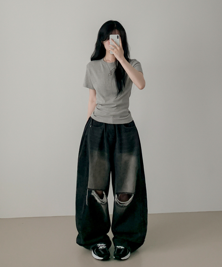ベーシック半袖Tシャツ(6color) GRAY