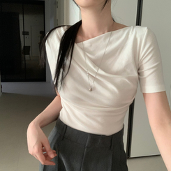 半袖Tシャツ ドレープシャーリング半袖Tシャツ BEIGE