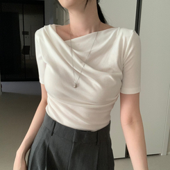 半袖Tシャツ ドレープシャーリング半袖Tシャツ BEIGE