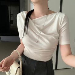半袖Tシャツ ドレープシャーリング半袖Tシャツ BEIGE