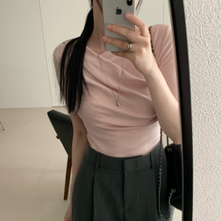 半袖Tシャツ ドレープシャーリング半袖Tシャツ PINK