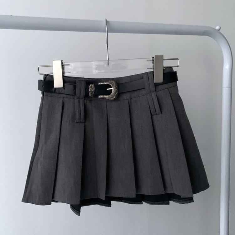 【ベルト付き】【ベルト付き】ポケットボタンカーディガン テニススカート(8color)