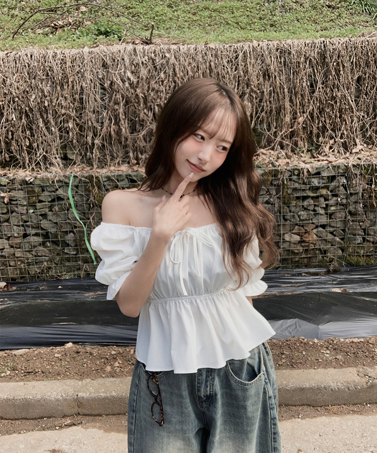 パフリボンブラウス WHITE