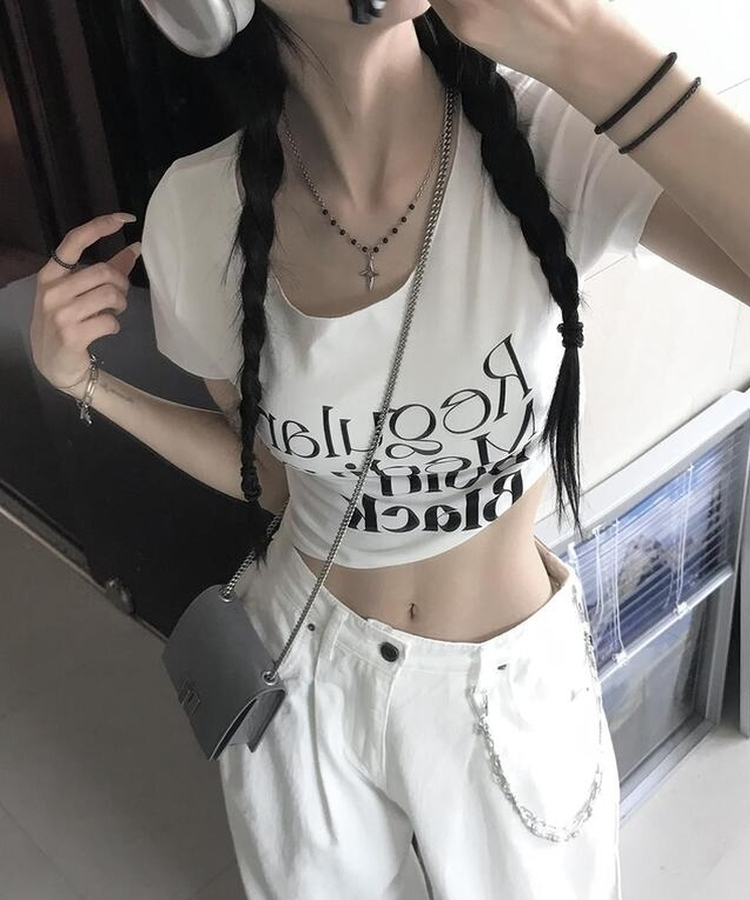 ステッドレタリング半袖Tシャツ WHITE