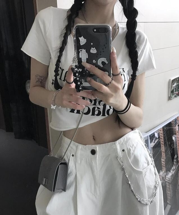 ステッドレタリング半袖Tシャツ WHITE