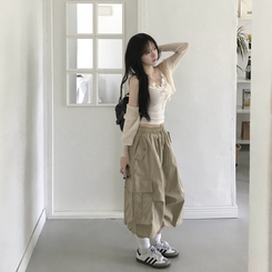 ツーピンタックカーゴバミューダパンツ BEIGE