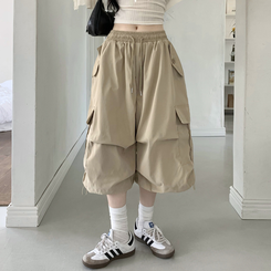 ツーピンタックカーゴバミューダパンツ BEIGE