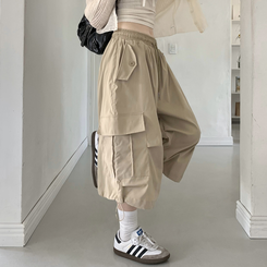 ツーピンタックカーゴバミューダパンツ BEIGE