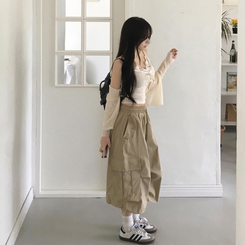 ツーピンタックカーゴバミューダパンツ BEIGE