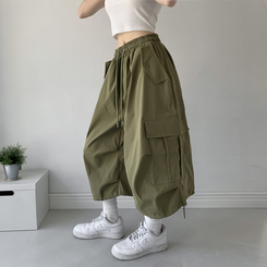 ツーピンタックカーゴバミューダパンツ KHAKI