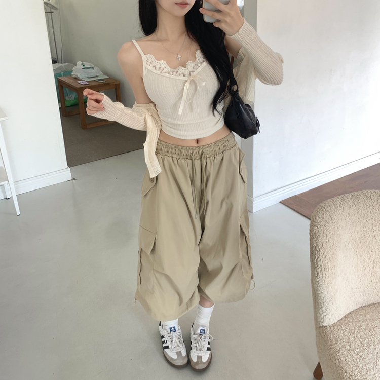 ツーピンタックカーゴバミューダパンツ BEIGE