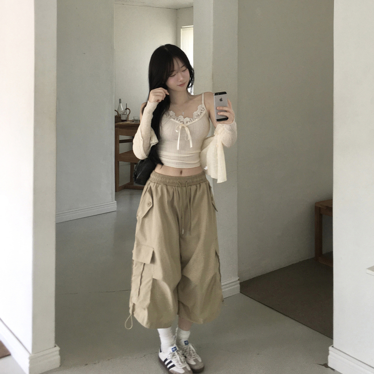 ツーピンタックカーゴバミューダパンツ BEIGE