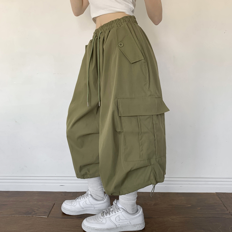 ツーピンタックカーゴバミューダパンツ KHAKI