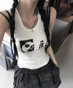 ノースリーブ シャインクロップキャミソール IVORY