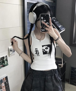 ノースリーブ シャインクロップキャミソール IVORY