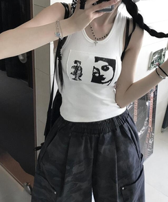 ノースリーブ シャインクロップキャミソール IVORY