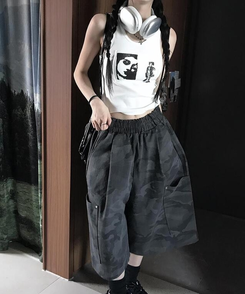 ノースリーブ シャインクロップキャミソール IVORY