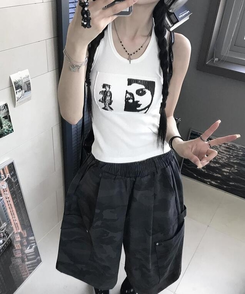 ノースリーブ シャインクロップキャミソール IVORY