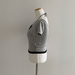 半袖Tシャツ ホルタードットレイヤードクロップ半袖Tシャツ
