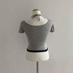 半袖Tシャツ ホルタードットレイヤードクロップ半袖Tシャツ