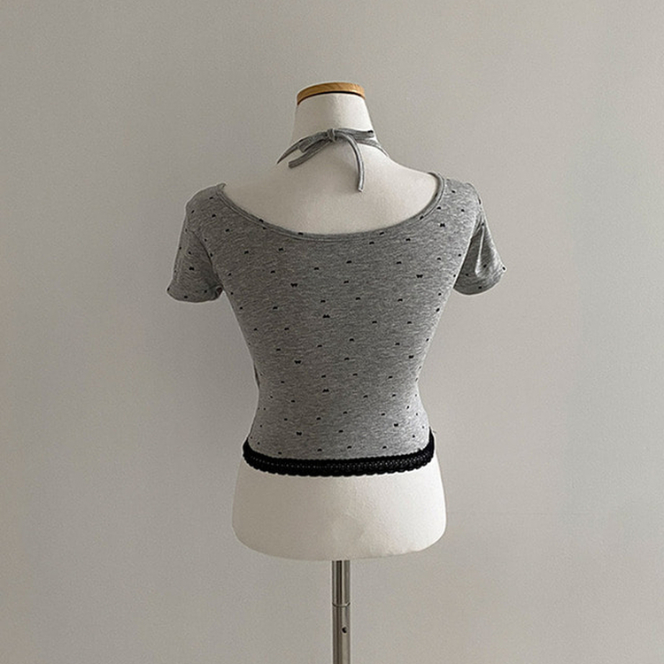 ホルタードットレイヤードクロップ半袖Tシャツ