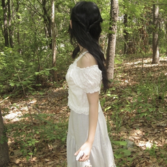 ブラウス パンチングレースボタン半袖ブラウス IVORY