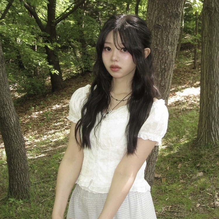 パンチングレースボタン半袖ブラウス IVORY
