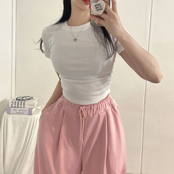 半袖Tシャツ スパンシャーリング半袖Tシャツ(5color) IVORY