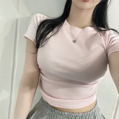 半袖Tシャツ スパンシャーリング半袖Tシャツ(5color) PINK