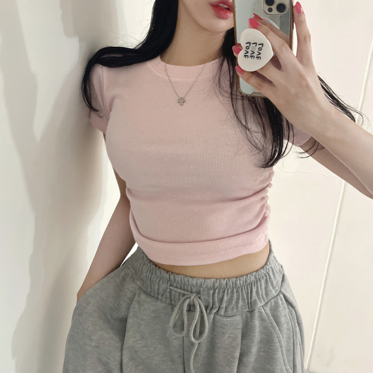 スパンシャーリング半袖Tシャツ(5color) PINK