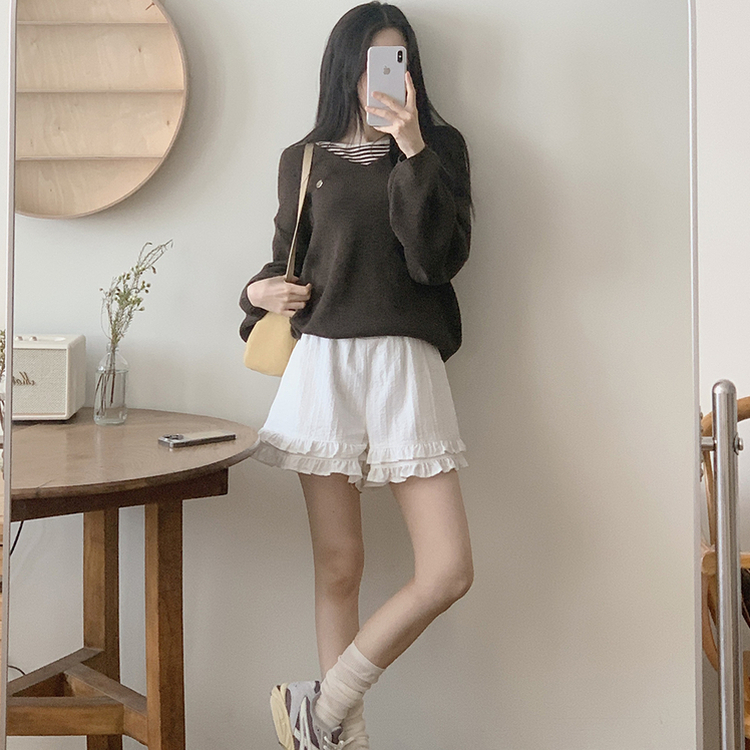 manielleフリルジャガードショートパンツ ジャージフリルショートパンツ（その他パンツ）｜DearMyLove