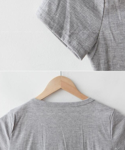 半袖Tシャツ レイヤードボタン半袖Tシャツ(5color)