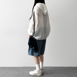 トラックラインフードジップアップ IVORY