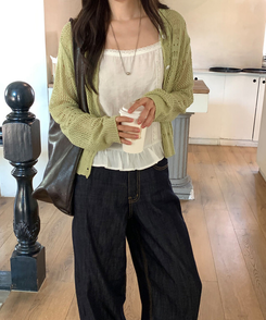 シースルーカーディガン(5color) OLIVE
