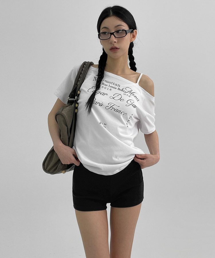 半袖Tシャツ オフショルダー半袖Tシャツ WHITE