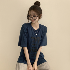 半袖Tシャツ ラウンドビッグサイズ半袖Tシャツ DARK BLUE